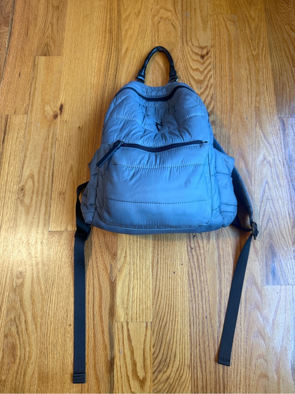 Vera Wang Grey Puffer Backpack for kids diaper bag - Quilted Everyday Bag